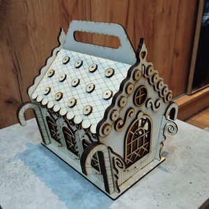 Mézeskalács ház , Karácsony, Karácsonyi lakásdekoráció, Ünnepi asztaldekoráció, Famegmunkálás, MESKA