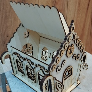 Mézeskalács ház , Karácsony, Karácsonyi lakásdekoráció, Ünnepi asztaldekoráció, Famegmunkálás, MESKA