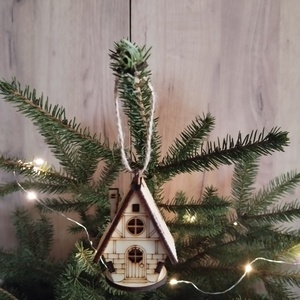 Kisház karácsonyfa dísz  - Meska.hu