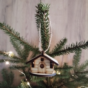 Kisház karácsonyfa dísz  - karácsony - karácsonyi lakásdekoráció - karácsonyfadíszek - Meska.hu