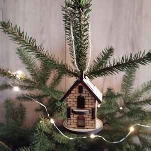 Kisház karácsonyfa dísz  - karácsony - karácsonyi lakásdekoráció - karácsonyfadíszek - Meska.hu