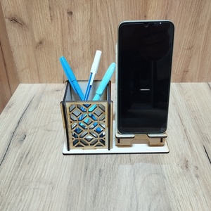 Ceruzatartó telefontartóval - otthon & életmód - tárolás & rendszerezés - íróasztali tároló - Meska.hu