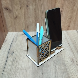 Ceruzatartó telefontartóval - otthon & életmód - tárolás & rendszerezés - íróasztali tároló - Meska.hu