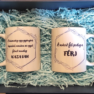 Páros bögre - házasság, Otthon & Életmód, Konyhafelszerelés, tálalás, Tálalás, Bögre & Csésze, Fotó, grafika, rajz, illusztráció, Mindenmás, MESKA