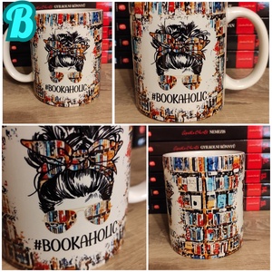 Bookaholic bögre - otthon & életmód - konyhafelszerelés, tálalás - tálalás - bögre & csésze - Meska.hu