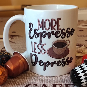 More espresso less depresso - otthon & életmód - konyhafelszerelés, tálalás - tálalás - bögre & csésze - Meska.hu