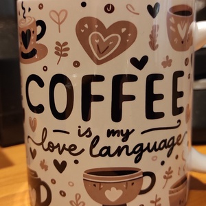 Coffee is my love language bögre - otthon & életmód - konyhafelszerelés, tálalás - tálalás - bögre & csésze - Meska.hu