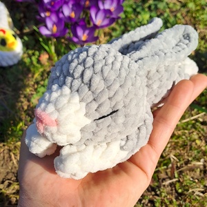 Nyuszi plüss, Ünnepi díszek, dekorációk, Húsvéti díszek és dekorációk, Húsvéti asztaldíszek, Horgolás, MESKA