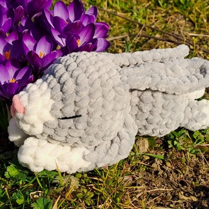 Nyuszi plüss - ünnepi díszek, dekorációk - húsvéti díszek és dekorációk - húsvéti asztaldíszek - Meska.hu