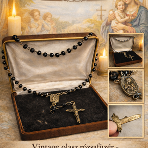 Vintage olasz rózsafüzér , Ékszer, Nyaklánc, Bogyós nyaklánc, Csomózás, MESKA