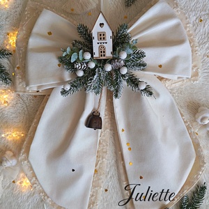 Karácsonyi masni kopogtató ajtódísz csengettyűvel, Otthon & Életmód, Dekoráció, Ajtó- és ablak dekoráció, Ajtódísz & Kopogtató, , MESKA