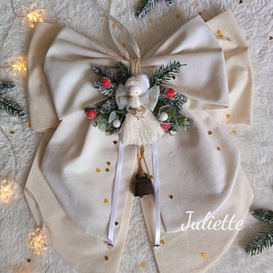 Karácsonyi masni kopogtató ajtódísz csengettyűvel, Otthon & Életmód, Dekoráció, Ajtó- és ablak dekoráció, Ajtódísz & Kopogtató, , MESKA