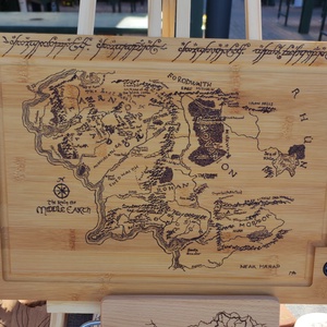 Fantasy térkép vágódeszka - LOTR - Meska.hu