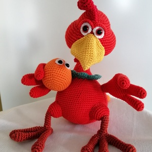 Amigurumi tyúk  - otthon & életmód - dekoráció - asztal és polc dekoráció - asztaldísz - Meska.hu