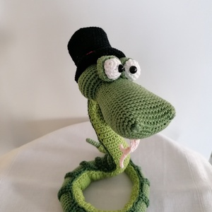Amigurumi kígyó , Otthon & Életmód, Dekoráció, Asztal és polc dekoráció, Asztaldísz, Horgolás, MESKA
