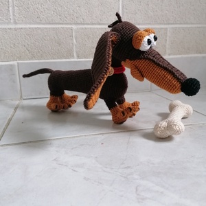 Amigurumi kutya /tacskó , Játék & Sport, Plüssállat & Játékfigura, Kutya, Horgolás, MESKA