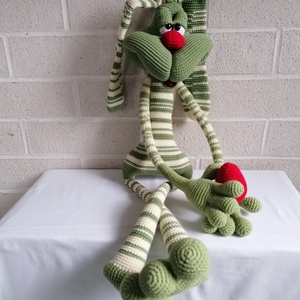 Amigurumi zöld nyúl , Játék & Sport, Plüssállat & Játékfigura, Nyuszi, Horgolás, MESKA