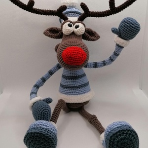 Amigurumi rénszarvas , Karácsony, Karácsonyi lakásdekoráció, Karácsonyi manók, figurák, Horgolás, MESKA