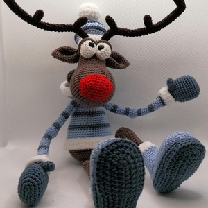 Amigurumi rénszarvas  - karácsony - karácsonyi lakásdekoráció - karácsonyi manók, figurák - Meska.hu