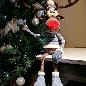 Amigurumi rénszarvas  - karácsony - karácsonyi lakásdekoráció - karácsonyi manók, figurák - Meska.hu