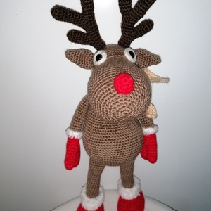 Amigurumi rénszarvas , Karácsony, Karácsonyi lakásdekoráció, Karácsonyi manók, figurák, Horgolás, MESKA