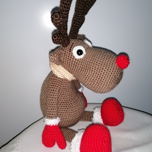 Amigurumi rénszarvas  - karácsony - karácsonyi lakásdekoráció - karácsonyi manók, figurák - Meska.hu