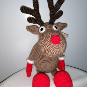 Amigurumi rénszarvas  - karácsony - karácsonyi lakásdekoráció - karácsonyi manók, figurák - Meska.hu