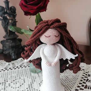 Amigurumi angyalka  - otthon & életmód - dekoráció - asztal és polc dekoráció - asztaldísz - Meska.hu
