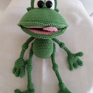 Amigurumi béka  - játék & sport - plüssállat & játékfigura - béka - Meska.hu