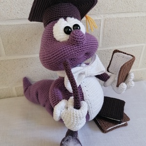 Amigurumi könyvmoly , Otthon & Életmód, Dekoráció, Asztal és polc dekoráció, Asztaldísz, Horgolás, MESKA