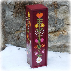 Bohém színes, virágos doboz, díszdoboz. Bornak, egyébnek :) -  - Meska.hu