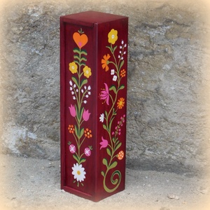 Bohém színes, virágos doboz, díszdoboz. Bornak, egyébnek :) -  - Meska.hu