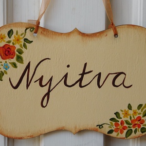 NYITVA, ZÁRVA nyitva tartás tábla festett, cégér, cégtábla jellegű - Meska.hu