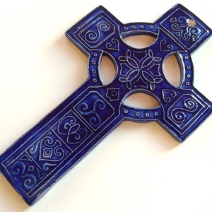 Kelta kerámia kereszt - művészet - Meska.hu