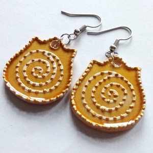 Napsárga tulipán - kerámia fülbevaló - ékszer - fülbevaló - lógó fülbevaló - Meska.hu