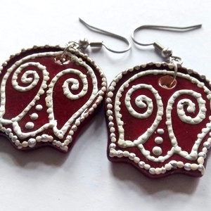 Bordó tulipán - kerámia fülbevaló - ékszer - fülbevaló - lógó fülbevaló - Meska.hu