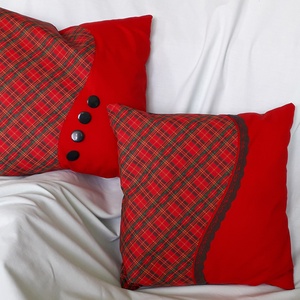 2 db piros díszpárnahuzat - Meska.hu