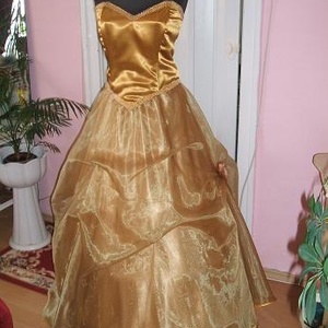 Koszorúslány, báli, alkalmi ruha. Arany organza- selyem.  -  - Meska.hu
