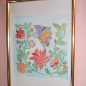 Hernyóselyem festmény, Boldog pillanat, Művészet, Festmény, Festmény vegyes technika, Festészet, MESKA