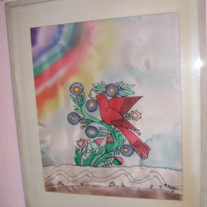 Hernyóselyem festmény, gyönyörű Paradicsom madár., Kellékek & szerszámok, Festészet, MESKA