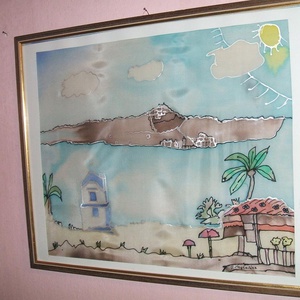 Hernyóselyem festmény, Sarti látképe., Kellékek & szerszámok, Festészet, MESKA