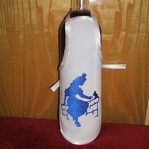 Himzett üvegkötény, Sissi - Erzsébet Királyné - otthon & életmód - konyhafelszerelés, tálalás - konyhai textil - kötény - Meska.hu