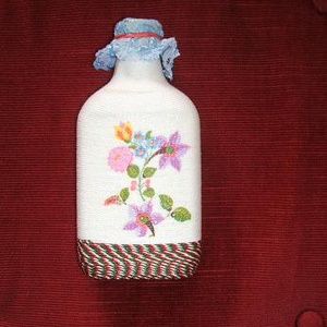 Decoupage, szalvétatechnikával készített üveg -  - Meska.hu