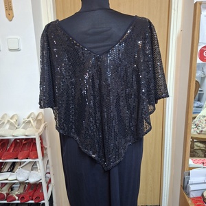 Női fekete flitteres blúz 52-es méret - ruha & divat - női ruha - blúz - Meska.hu