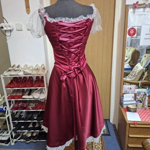 Bordó - fehér menyecske, alkalmi, tánc ruha. - esküvő - ruha - koszorúslány ruha - Meska.hu