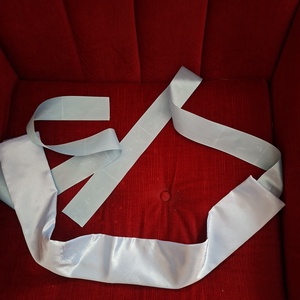 Világoskék selyem öv, szalaggal. - Meska.hu