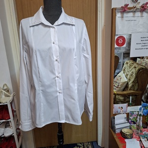 Elegáns fehér  felsőrész, blúz, fehér zsinórozással. - ruha & divat - női ruha - blúz - Meska.hu