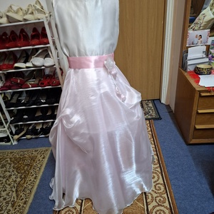 Rózsaszin - fehér,   koszorúslány, alkalmi gyerek ruha.  - Meska.hu