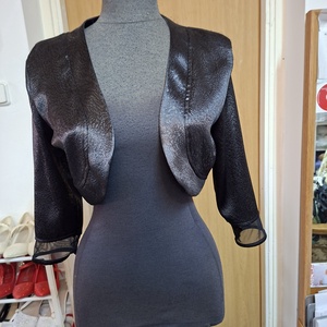 Boleró, fekete selyem. - esküvő - kiegészítők - bolero és válltakaró - Meska.hu