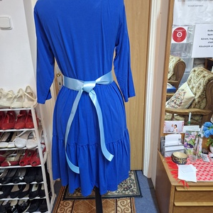 Női ruha, kék pamut anyagból. - ruha & divat - női ruha - alkalmi ruha & estélyi ruha - Meska.hu